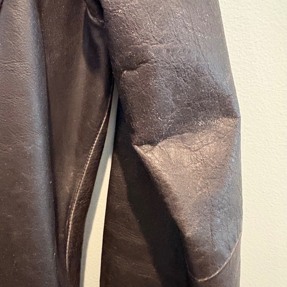 Vtg y2K Wilsons Leather Maxima Jacket Large Slim Chocolate Brown Western Moto - Picture 6 of 16